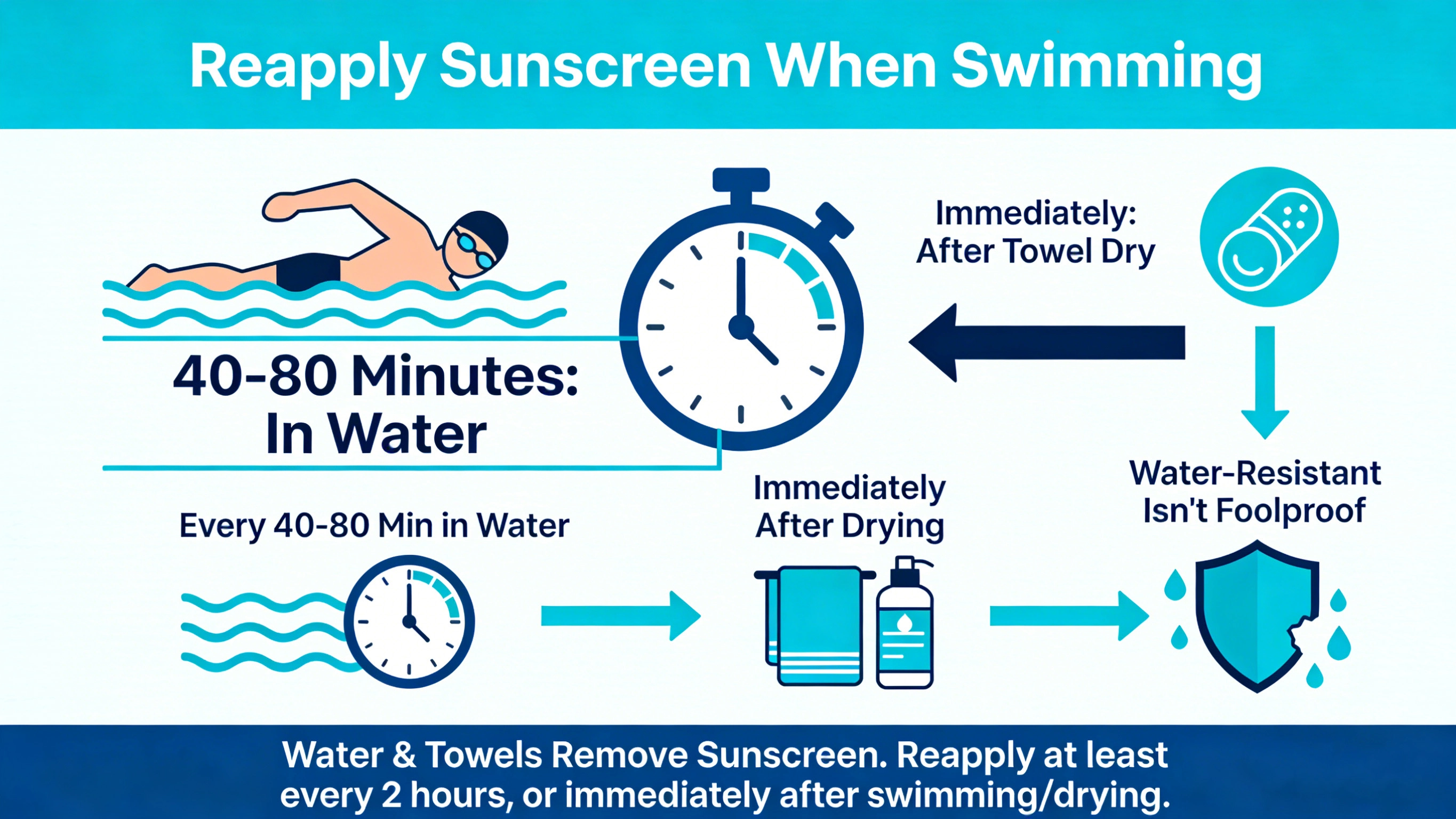 How often should sunscreen be reapplied when swimming - RYSUN