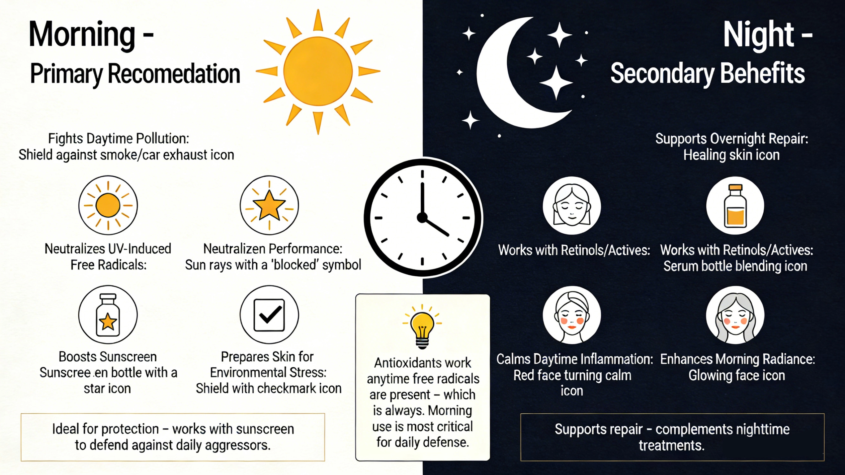 Is it better to use antioxidant serum at night or morning - RYSUN