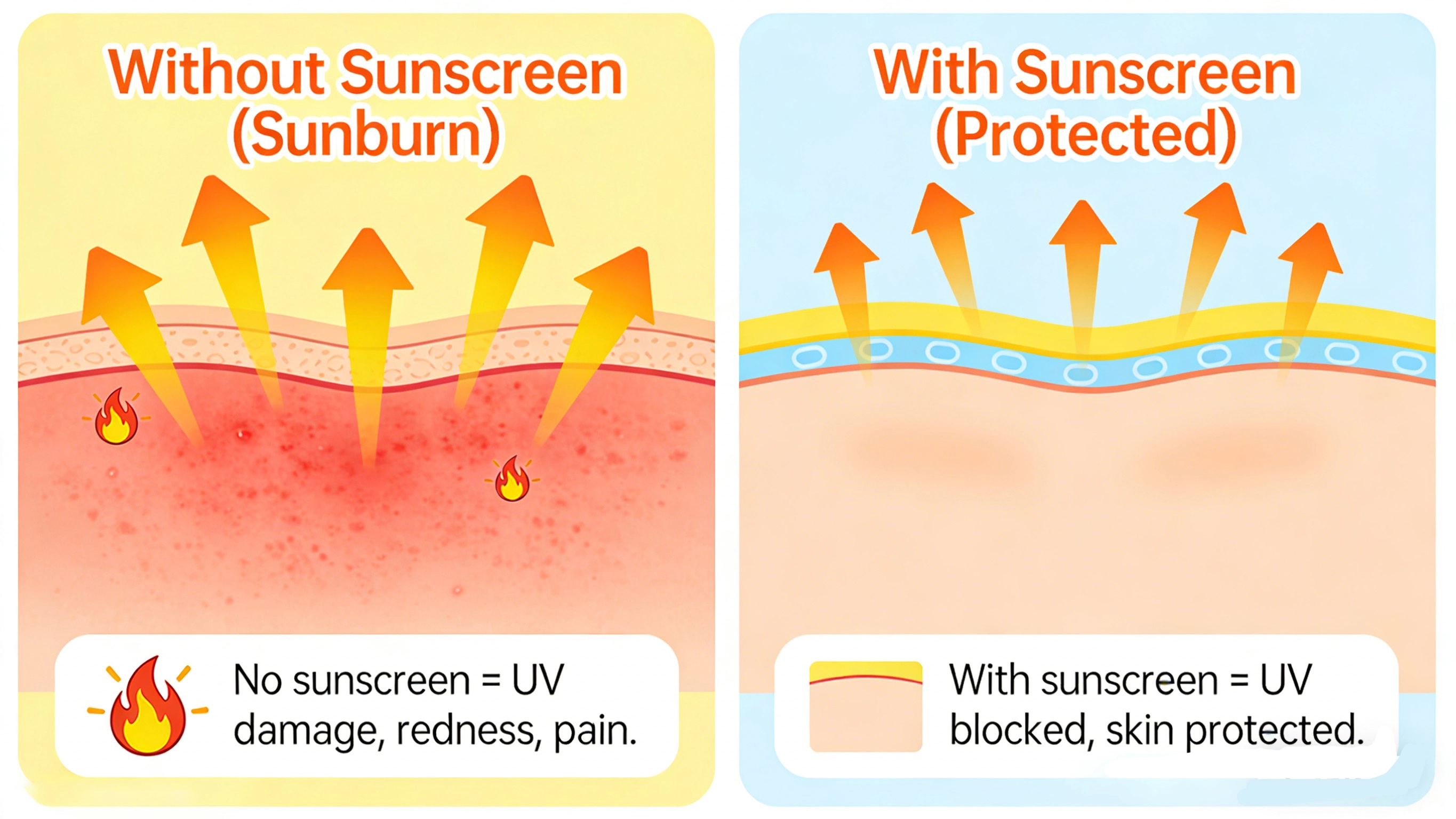 sunburn and sunscreen - RYSUN