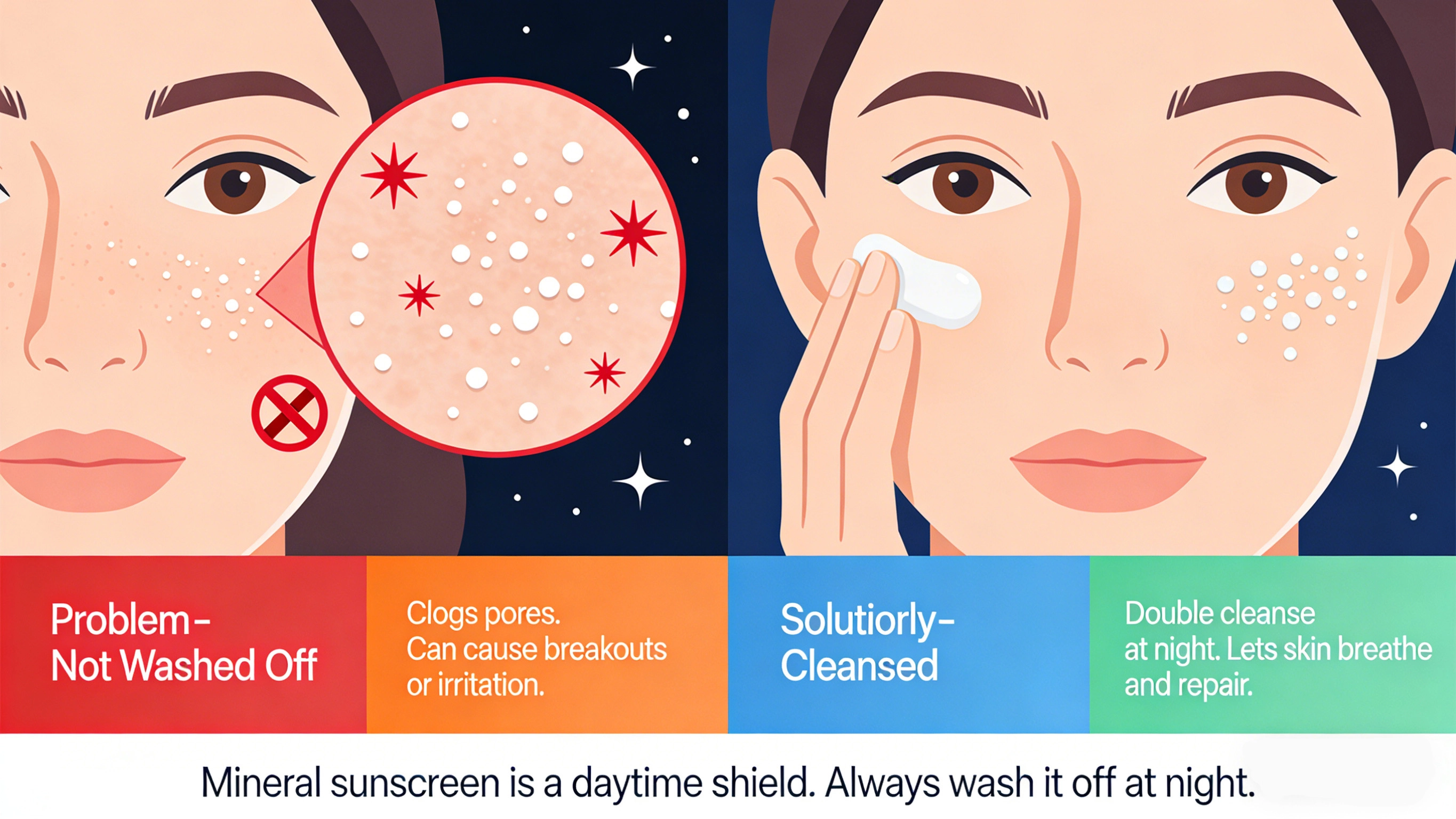 What happens if you don't wash off mineral sunscreen - RYSUN