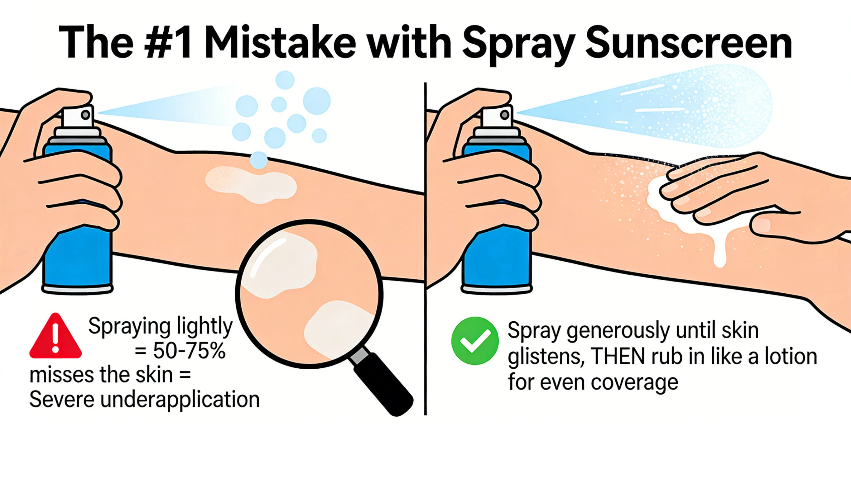 What is the biggest mistake with using spray sunscreen - RYSUN