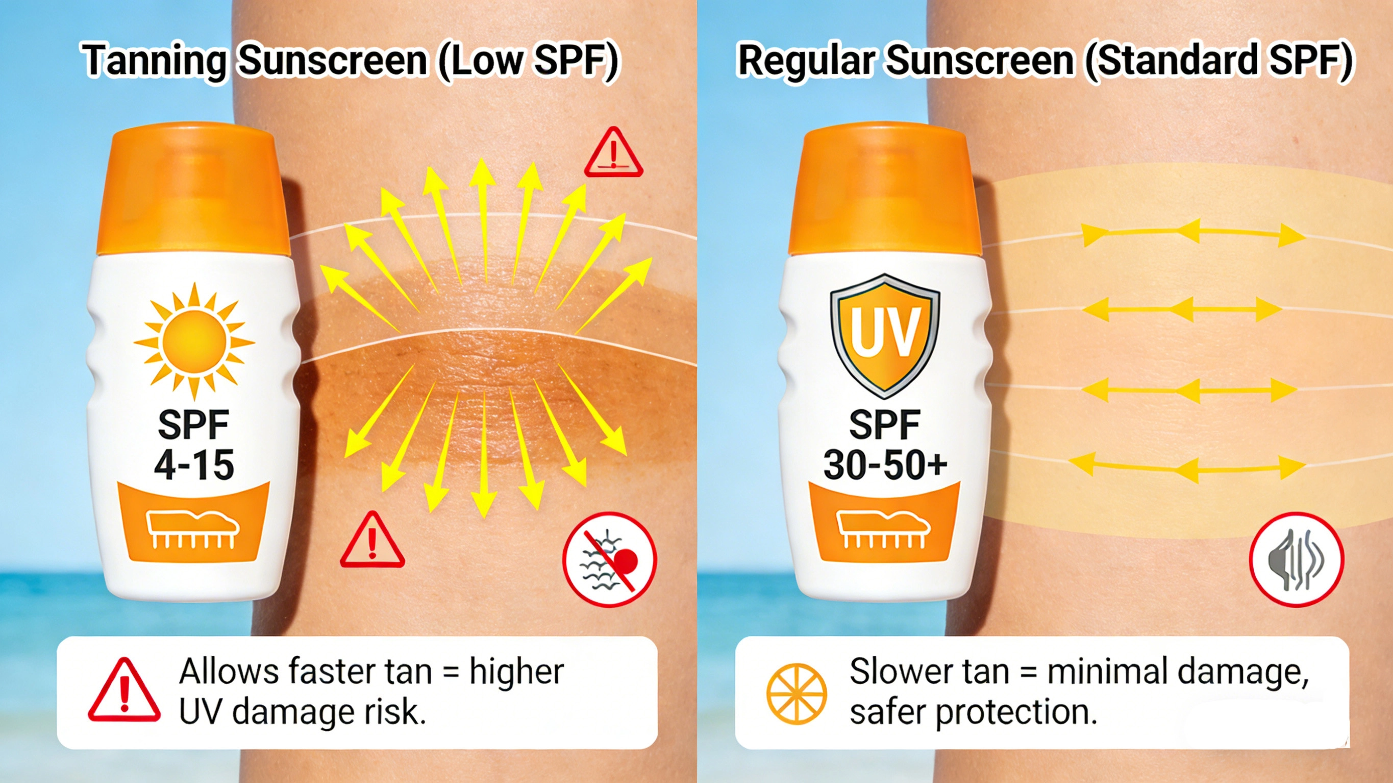 What's the difference between tanning sunscreen and regular sunscreen - RYSUN