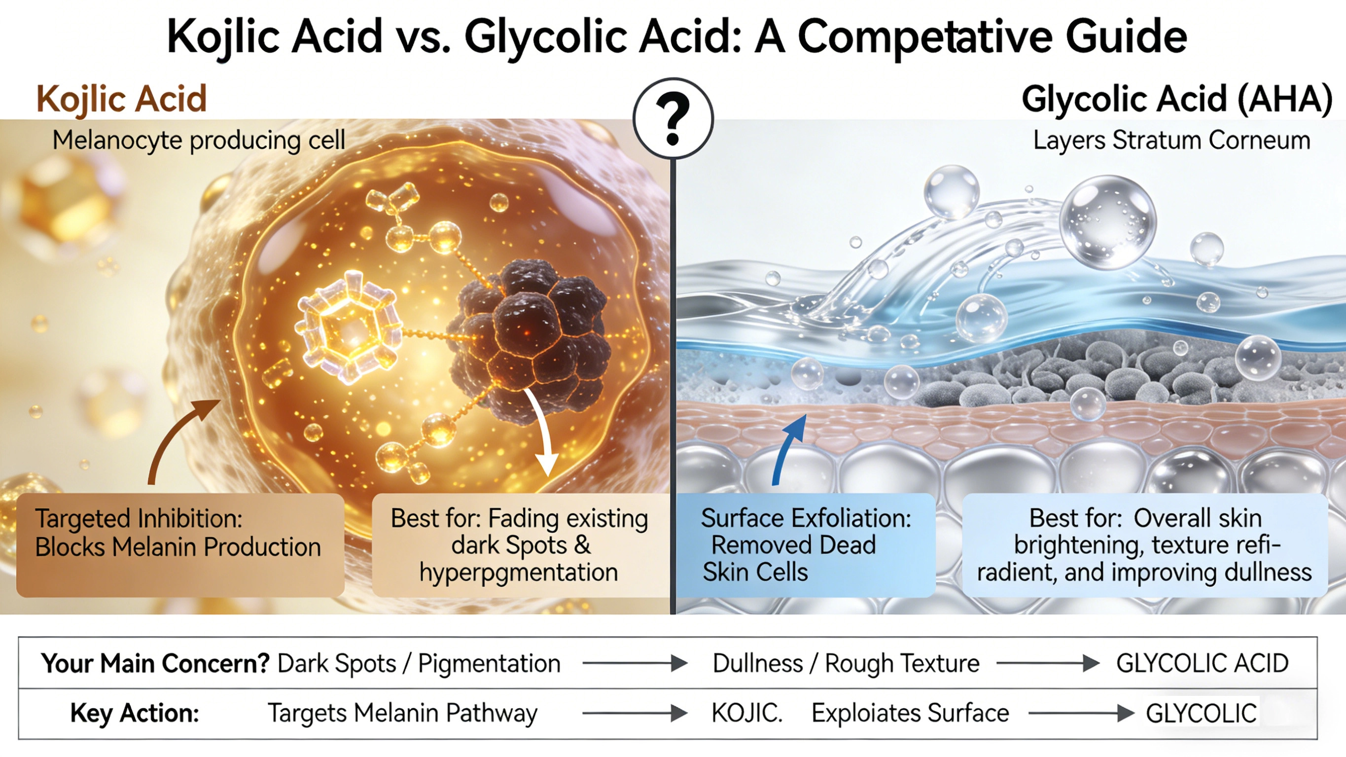 Which is better, kojic or glycolic acid - RYSUN