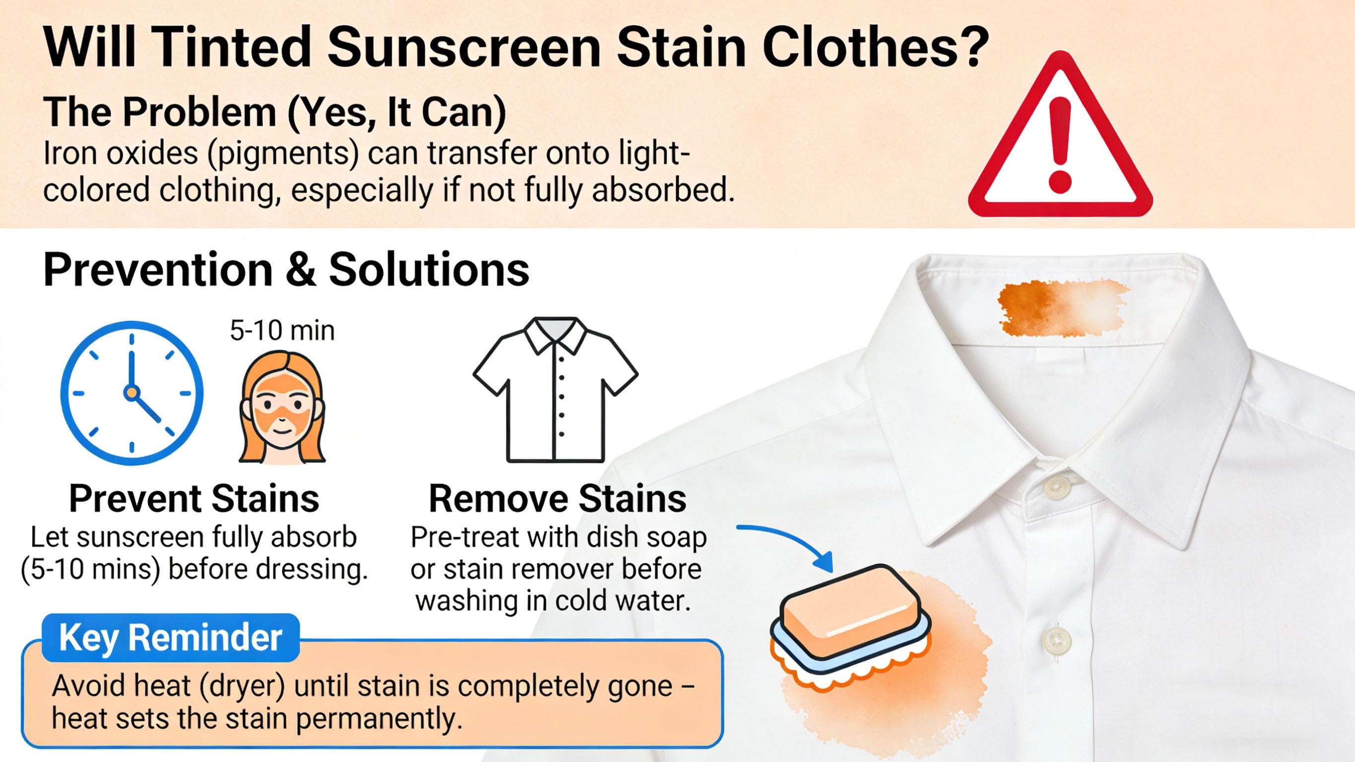 will tinted sunscreen stain clothes - RYSUN