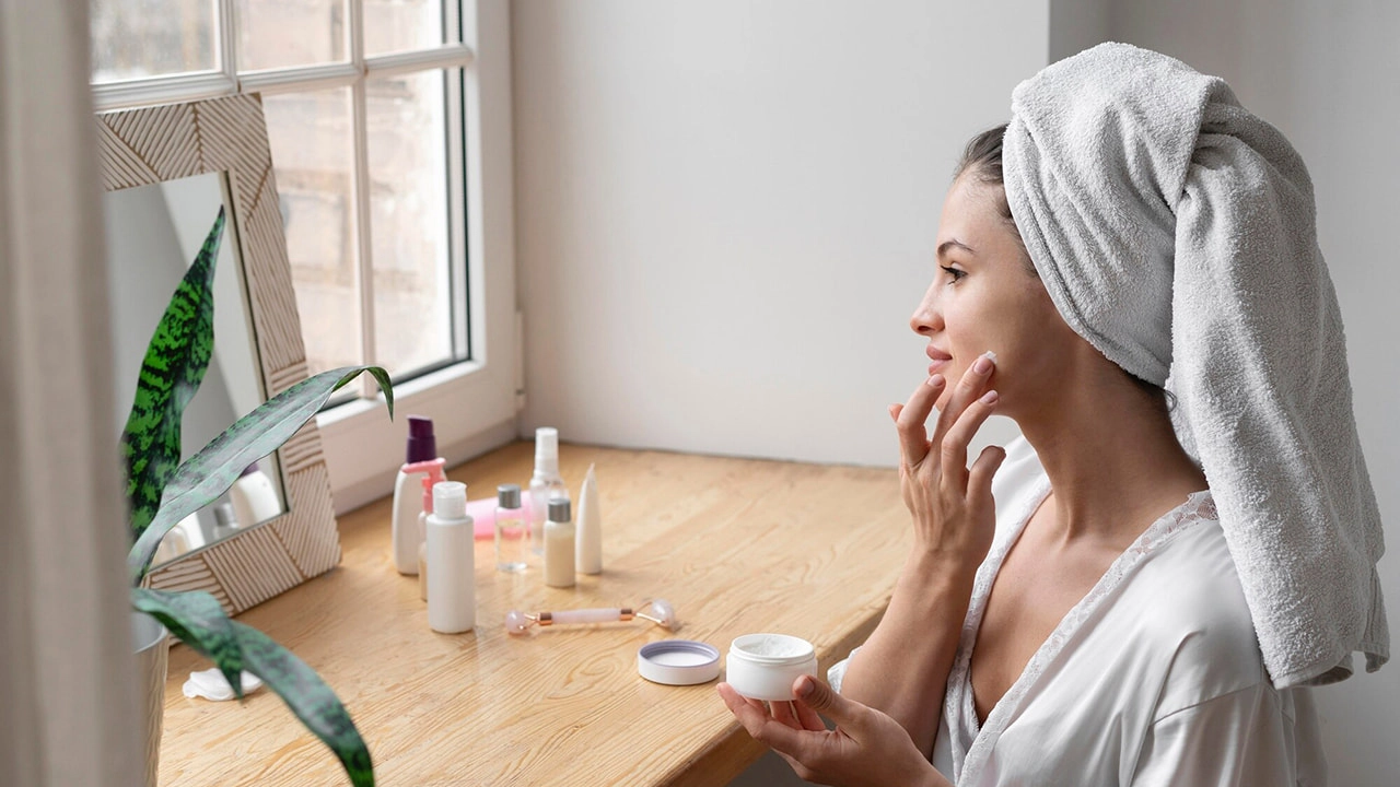 young-woman-doing-self-care-routine-home - RYSUN