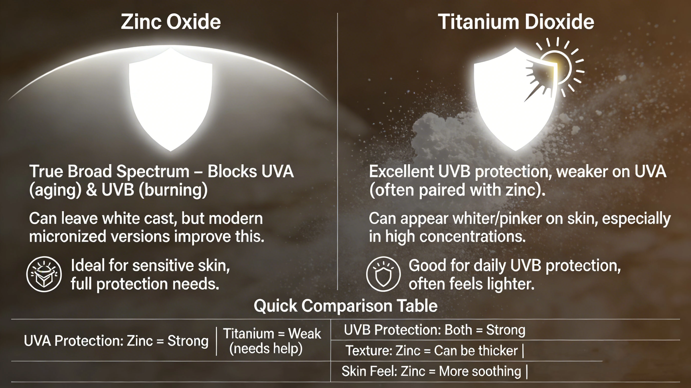 zinc oxide sunscreen vs titanium dioxide sunscreen - RYSUN
