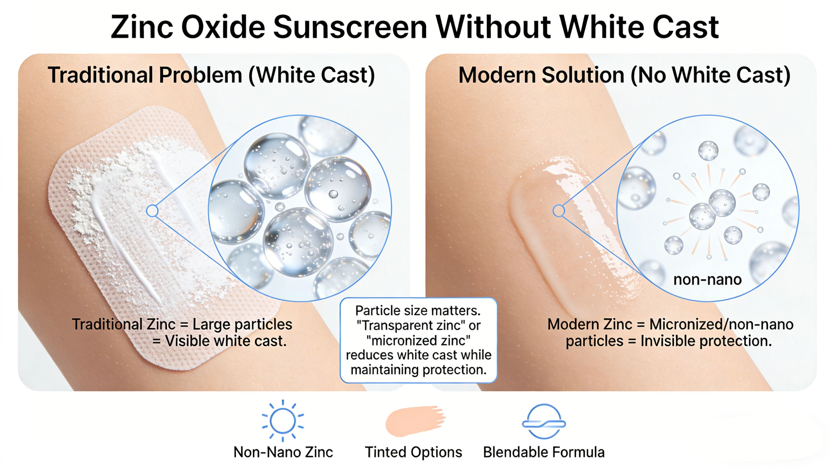 zinc oxide sunscreen without white cast - RYSUN